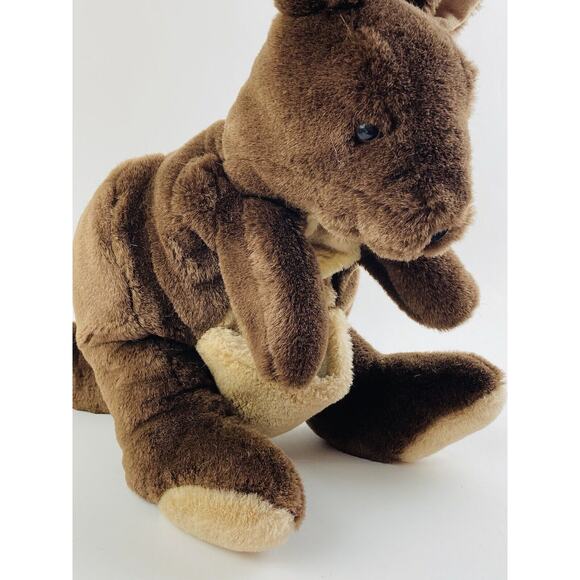 Folkmanis Folktails Plush Puppet Kangaroo Missing Baby Joey 26” Brown Furry Folk - Picture 2 of 11